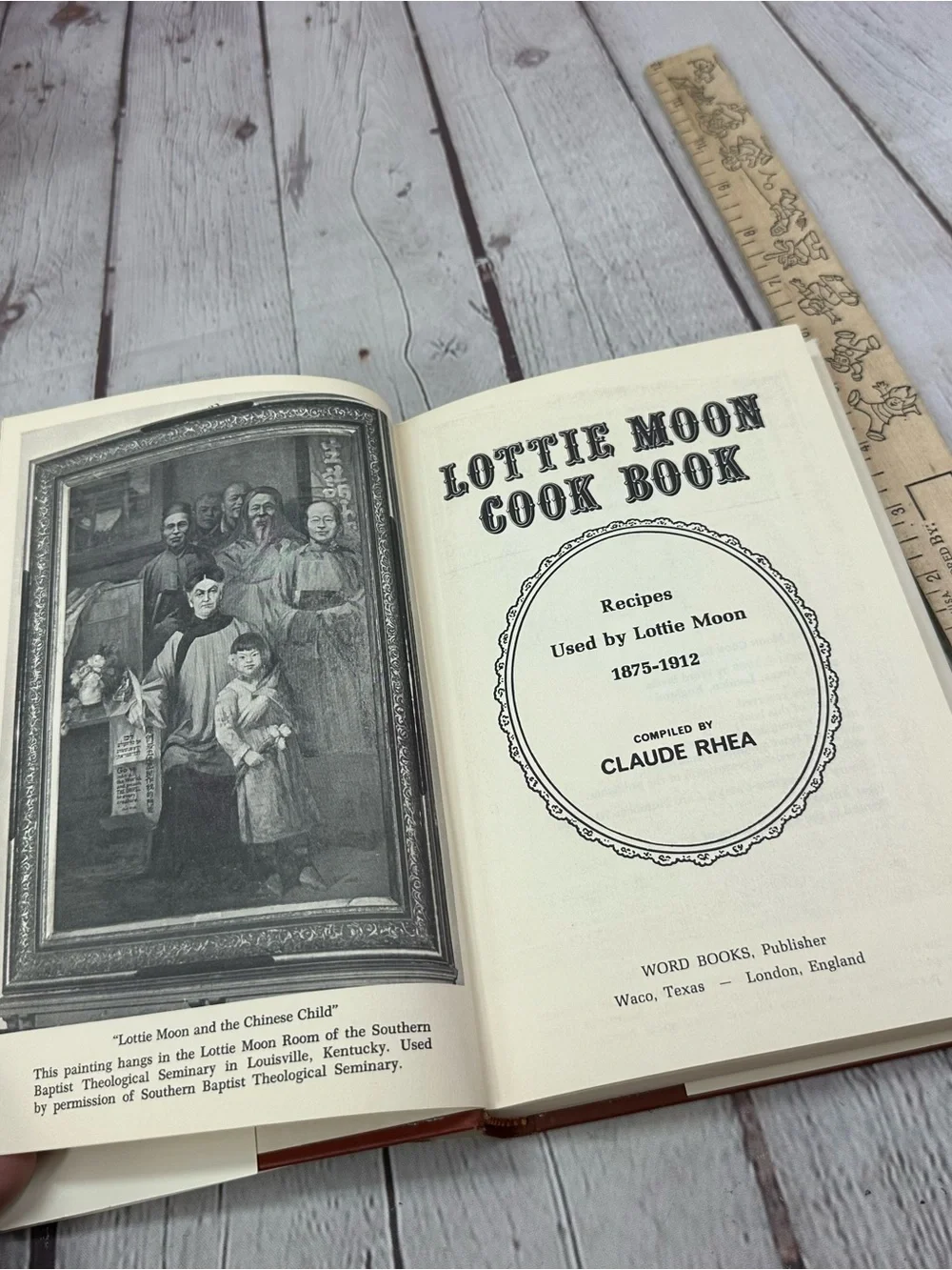 vtg 1969 Lottie Moon Cook Book by Claude Rhea hardcover retro cottagecore rustic